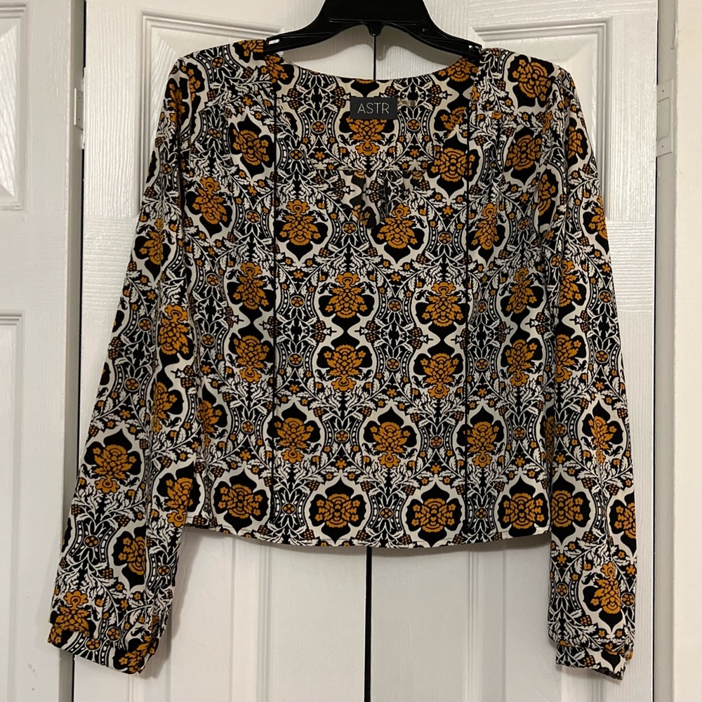 ASTR floral print cropped blouse
